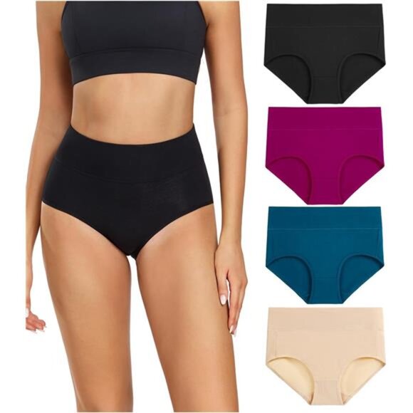 Womens Underwear Cotton High Waisted Strech Plus Size - Picture 1 of 4